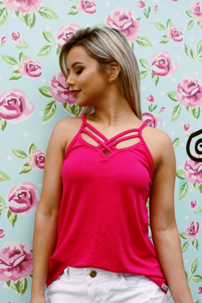 Blusa trança rosa